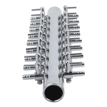 

Dual Line 18 Way Air Pump Control Valve Manifold Taps for Aquarium Silver