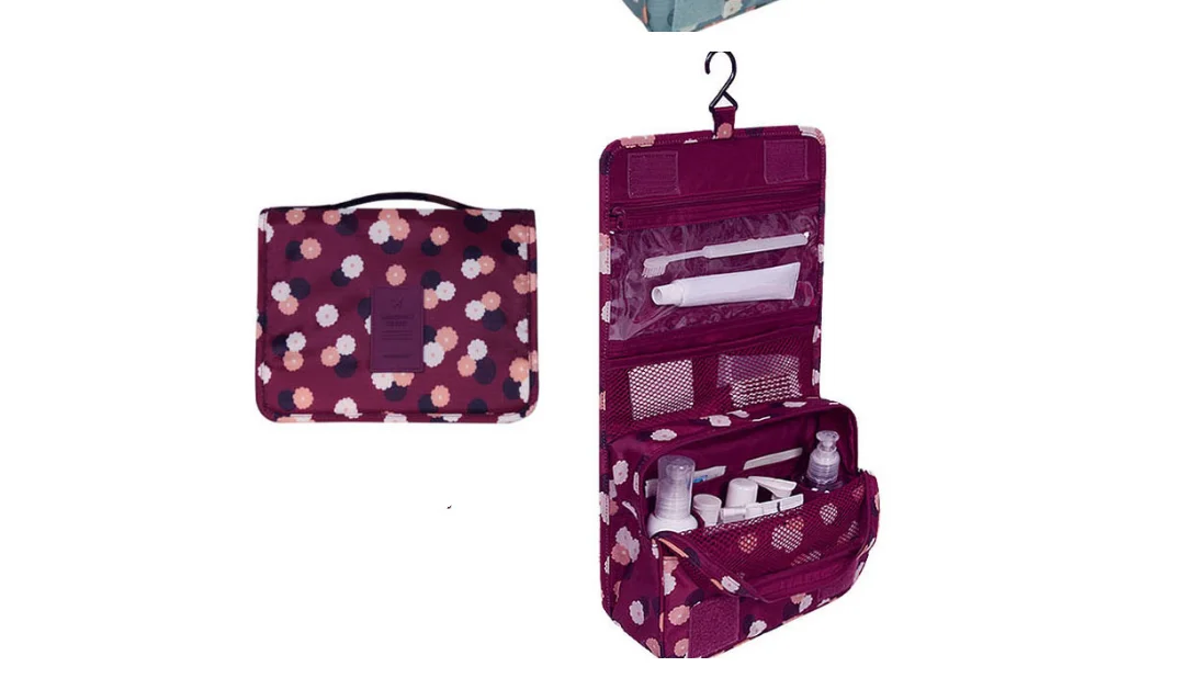 New Portable Travel Cosmetic Storage MakeUp Bag Folding Hanging Toiletry Case Wash Organizer Pouch Storage