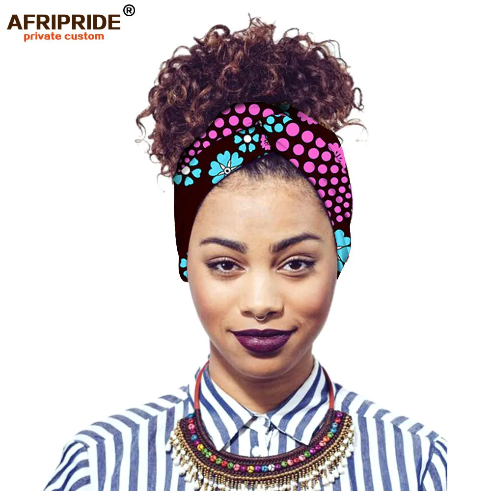 africa ankara печатная эластичная повязка для женщин AFRIPRIDE bazin richi Женская повязка на голову из хлопка Повседневный модный стиль A19H001 - Цвет: 315X
