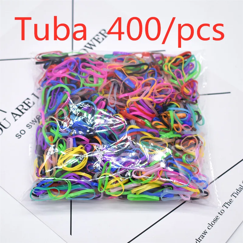 400pcs 400/1200 шт., милое разноцветное кольцо для девочек, Одноразовые эластичные резинки для волос, держатель для конского хвоста, резинка для волос, повязка на голову для детей - Цвет: 400pcs