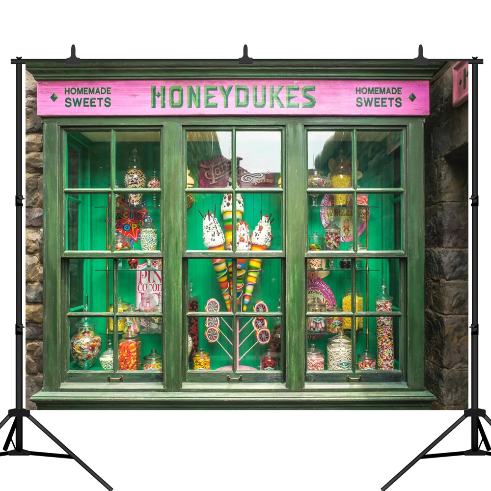 

Honeydukes Candy Bar Photography Backdrop Ice Sweet Shoppe Magic Theme Party Decoration Background For Photo Studio
