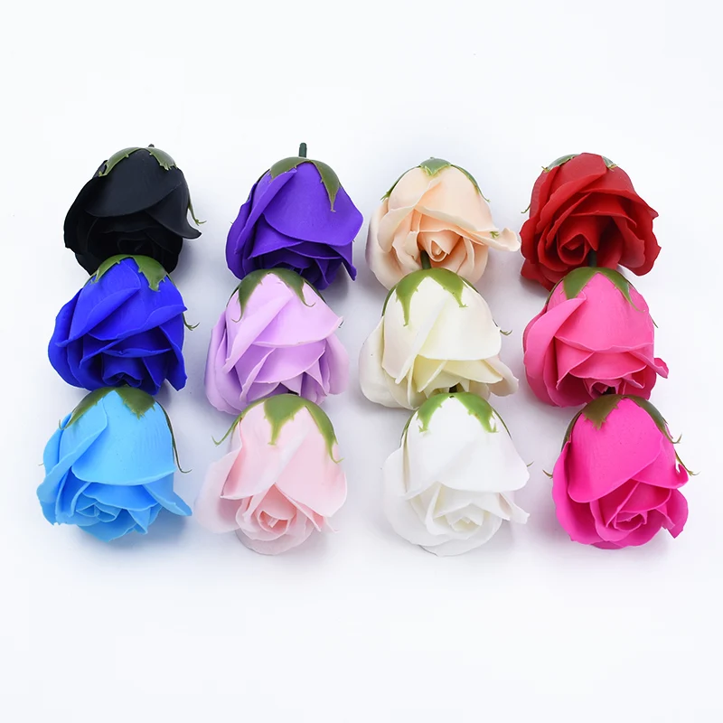 

100pieces Soap flower Wedding for Home decoration accessories Diy Candy box Bath flower Scrapbooking Gifts Brooch Garland Brooch