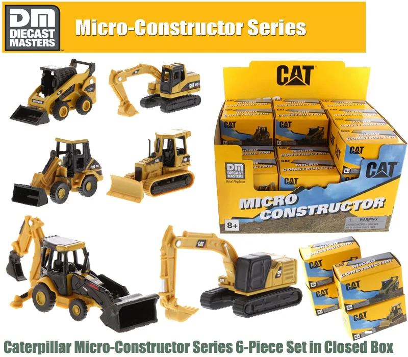 CAT MINI Size Scale Caterpillar Micro Constructor Series 6 Piece Set in Closed box Excavator Loader Tractor For collection