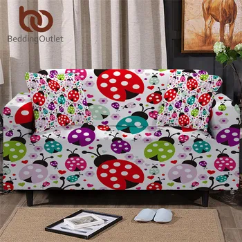 

BeddingOutlet Ladybug Sofa Cover Colorful Insect Stretch Couch Cover Polka Dot Armchair Cover Floral Cartoon Slipcover Drop Ship