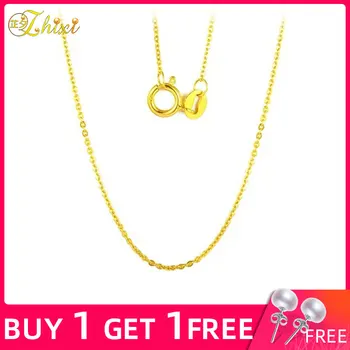 

ZHIXI Genuine 18K White Yellow Gold Chain 18K Gold Jewelry 18 Inches AU750 Fine Jewelry For Women Trendy Birthday Gift D206