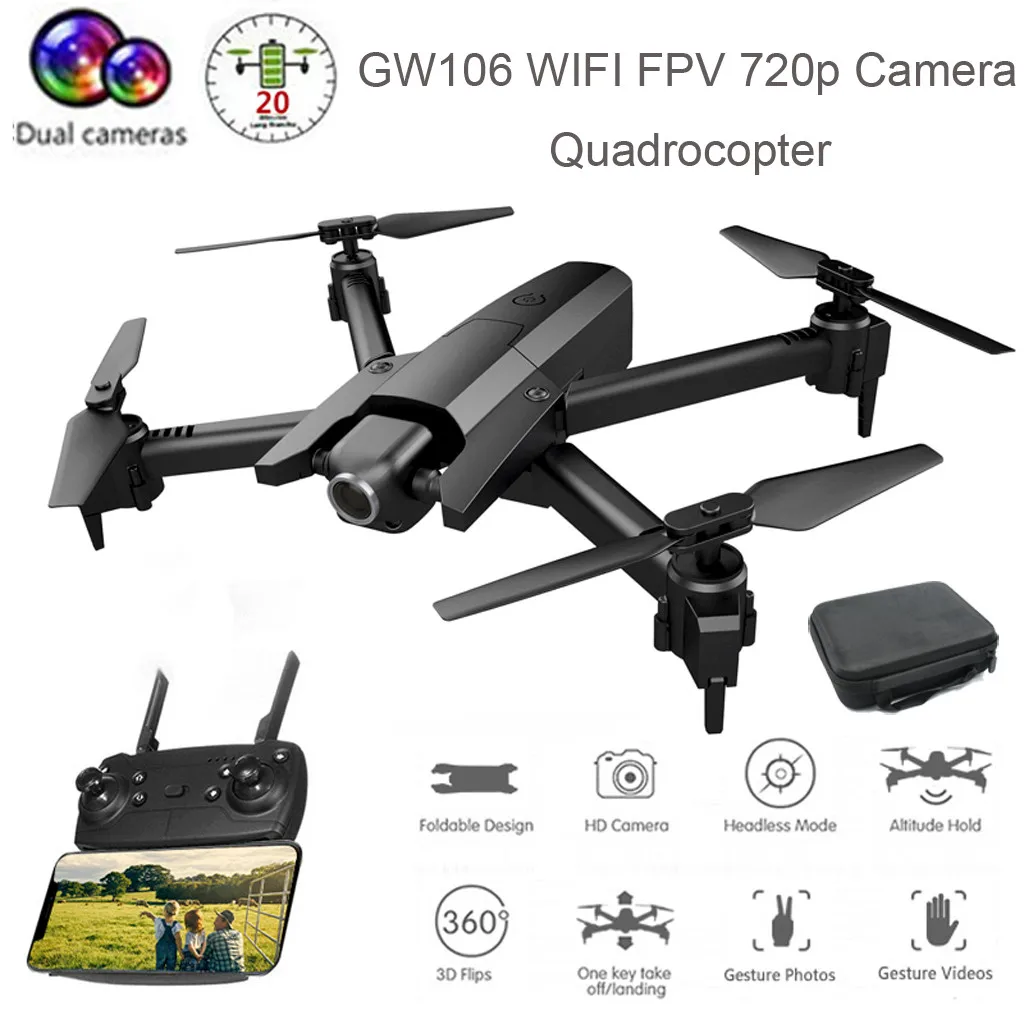 Lanbird мини Радиоуправляемый Дрон с камерой Gw106 Wifi Fpv 720 p/1080 p камера без головы складной Квадрокоптер долгое время полета подарок для мальчиков Wy4