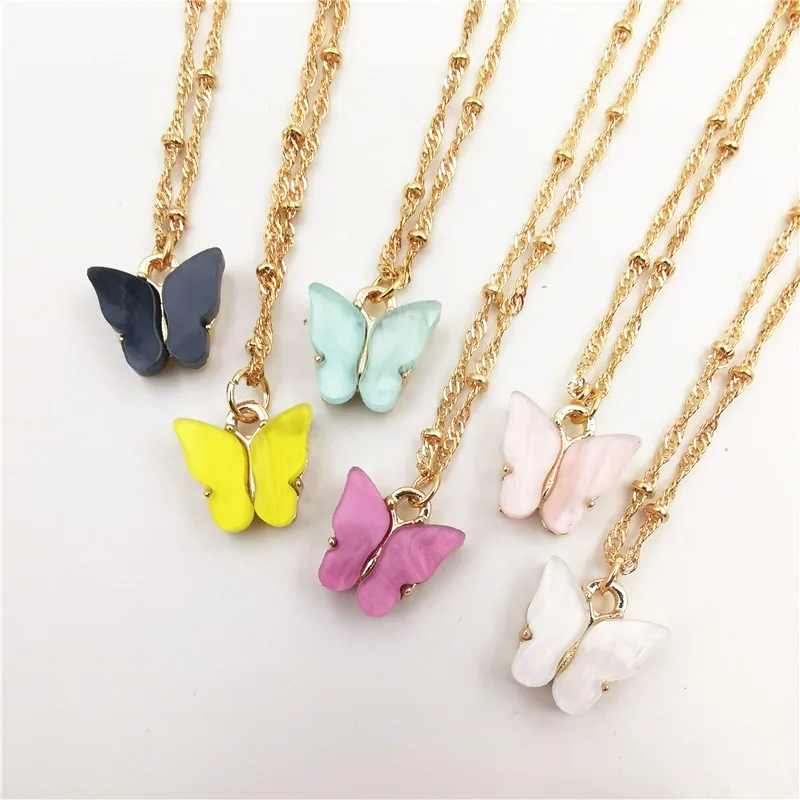 Colorful Butterfly Necklace Discount 