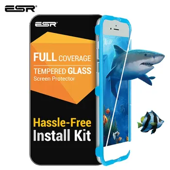 

ESR Tempered Glass For iPhone SE 2020 8/7 Full 9D Cover Film HD Anti Bule-ray Screen Protector Anti Glare Glass for iPhone SE 2
