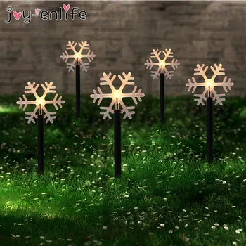 

New year Outdoor Lights Christmas Tree Pentagram Snowflake Street Path lights Decor Garden Courtyard Snowflake Warm LED Lights