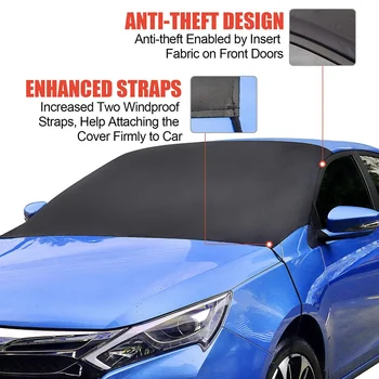 

Car Windshield Snow Cover, Frost Guard Protector, netic Windshield Snow Frost Ice Cover Sunshade Snow Covers with Elastic Hoo