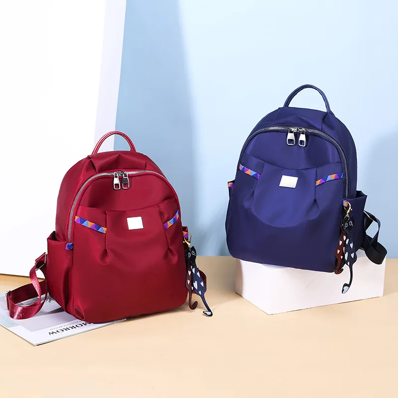 

Backpack Women's 2019 New Style Oxford Cloth Large-capacity Backpack Fashion Solid Color Nylon Bag Casual Women's Backpack