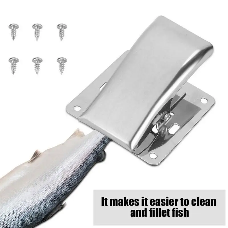 

Stainless Steel Fish Fillet Clamp Deep-jaw Fish Tail ClipComing With Screws For Fillet Bait Fishing Cleaning Tools Hot Selling