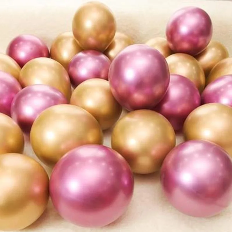 20pcs10inch Гладкий Металлический воздушный шар из гранулированного латекса толстого хромированного металла цвета 2,2 г розовый белый надувные шарики на день рождения вечерние - Цвет: as picture