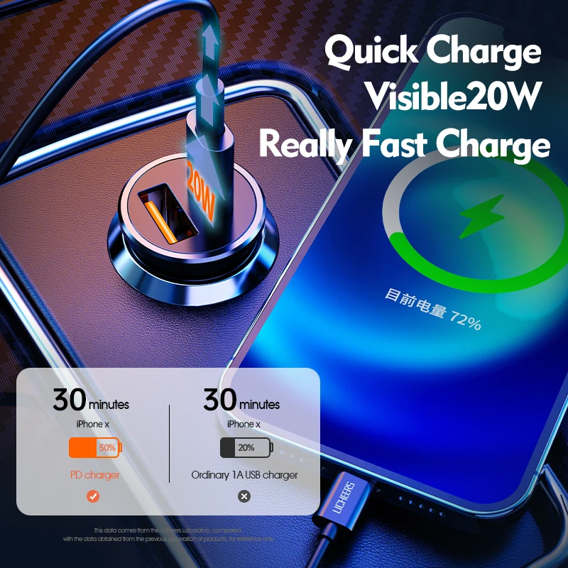Licheers Car Charger USB 5A Phone Fast Charging 2 Port 12-24V Cigarette Socket Lighter for iPhone Xiaomi Huawei Power Adapter