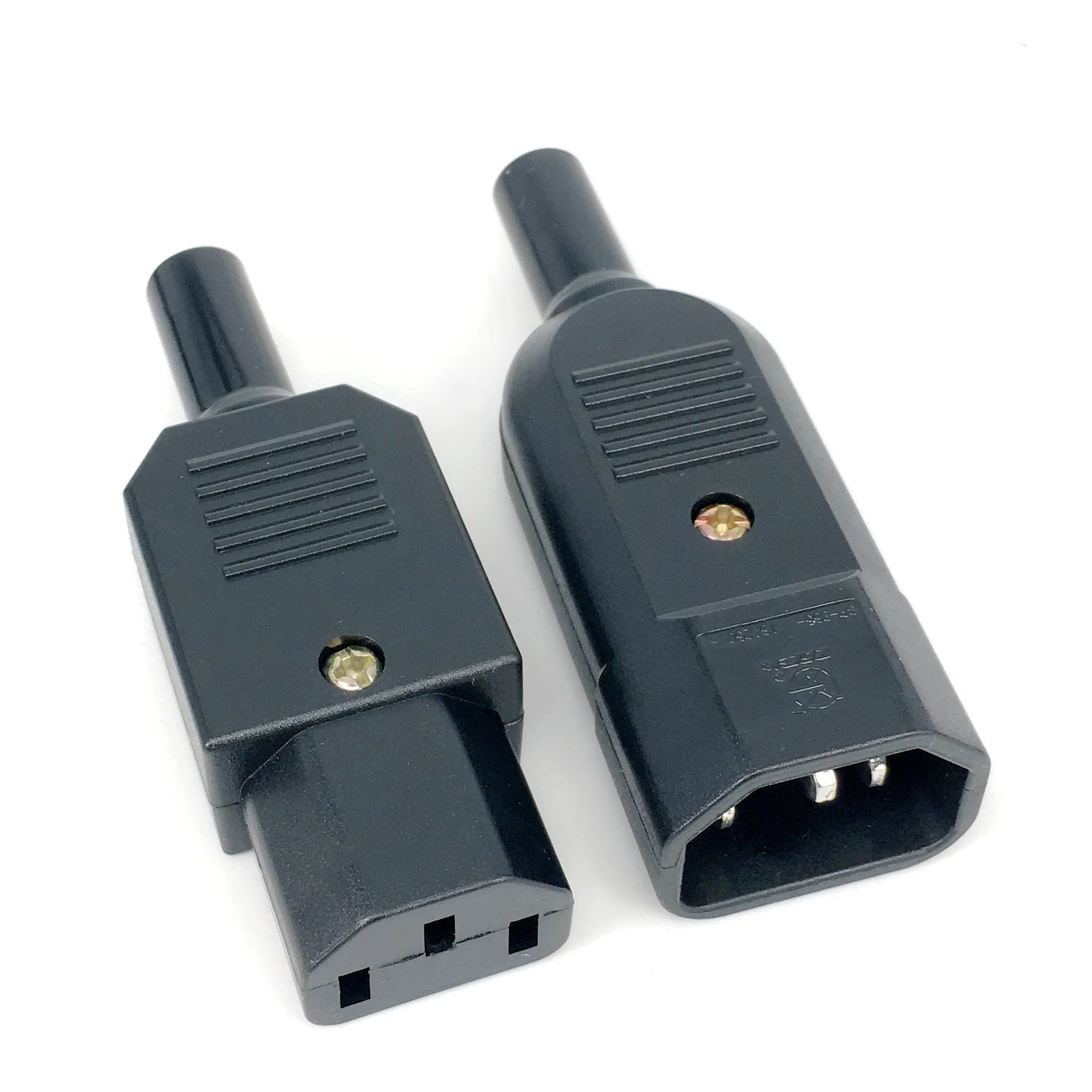 Прямой Кабельный разъем IEC C13 C14 16 А 250 В черный розетка и штекер 3-контактный