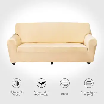 

Sofa Cover Stretch 1PC Solid Color Elastic Corner Couch Cover Chair Protector for Living Room 1/2/3/4 Seater