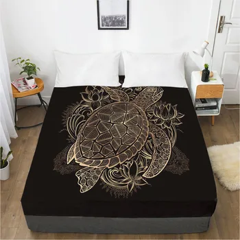 

3D Design Mattress Fitted Cover Fitted Sheet Bed Custom Design Bed Linens Sheets Bedsheet 150x200cm Black Home Texitle