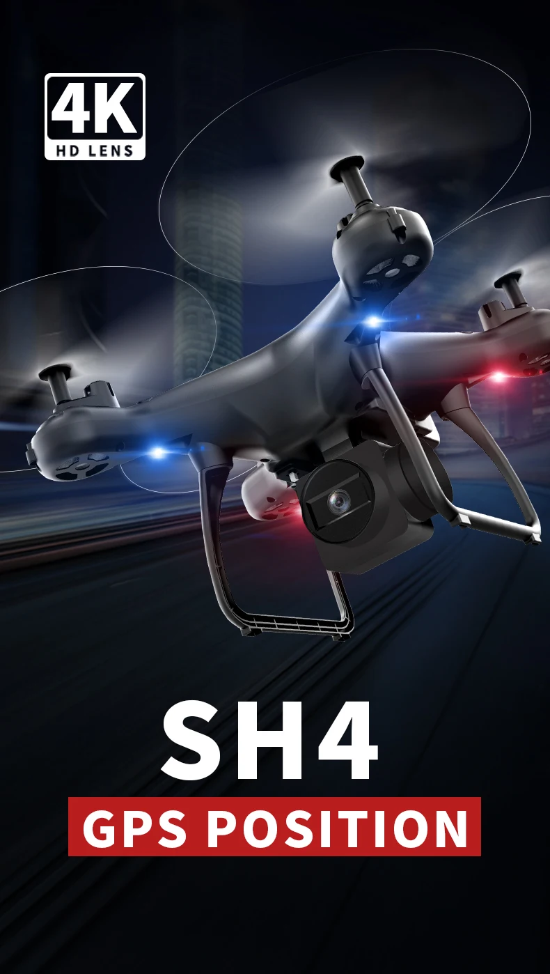 gps Дрон SH4 камера HD 4K 1080P 5G Wifi FPV Профессиональный Квадрокоптер RC Дрон вертолет игрушки для детей VS SG907