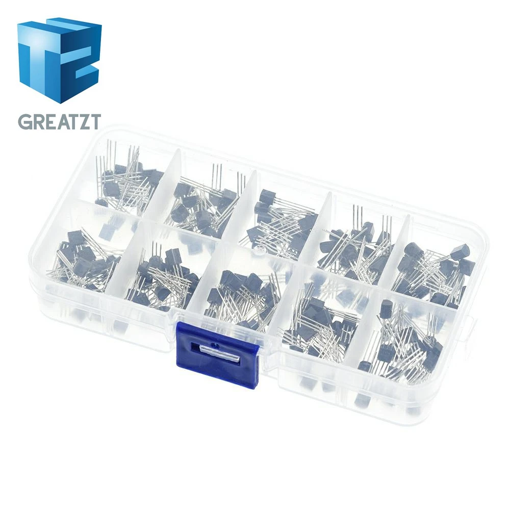 BC337 BC327 2N2222 2N2907 2N3904 2N3906 S8050 S8550 A1015 C1815 транзисторный набор 10 Значение 200 шт.
