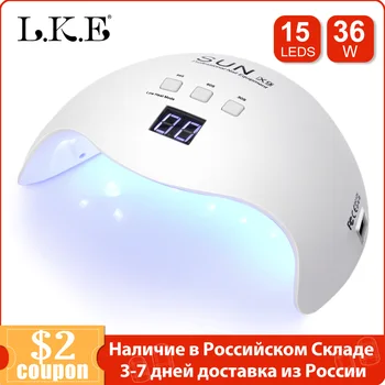 

LKE SUN X7 UV LED Nail Lamps For 15 Leds Curing Gel Portable USB Cable With Automatic Sensor 3 Timers Manicure Nails Art Tools