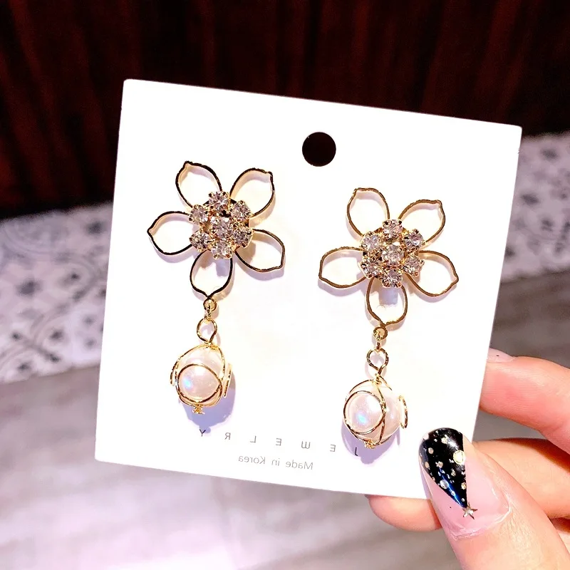

Shiny Side New Fashion Brand Jewelry Simple Pearl Dangle Earrings for Women Statement Gift Long Earrings Free Shipping