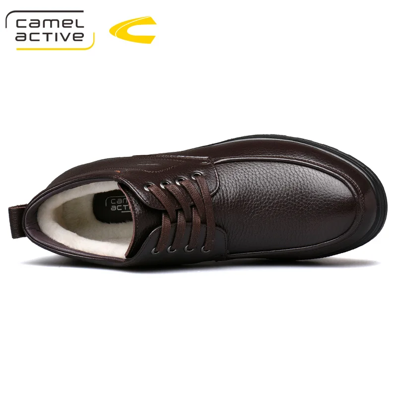 Camel Active/Новинка; мужские ботинки из натуральной кожи; уличная мужская повседневная обувь; Дышащие Модные мужские Ботильоны; высокие зимние ботинки