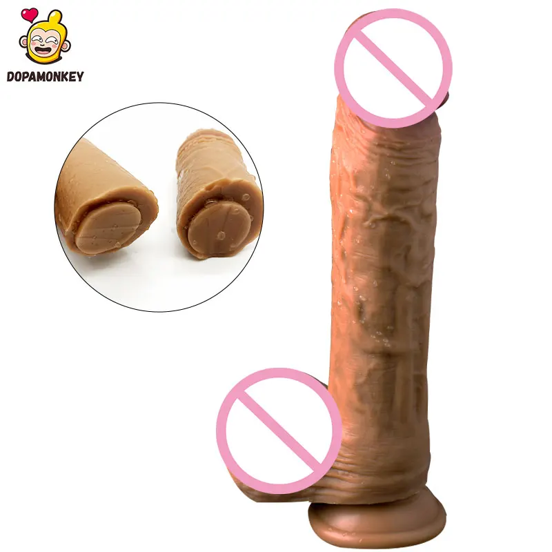 Double Layer Silicone Realistic Penis Skin feeling Big Dildo With Suction Cup Sex Toys For Woman Realistic Dick Adult DopaMonkey sex toys