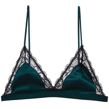 

French ultra-thin bra sexy glossy lace underwear bra without sponge and steel ring triangle cup