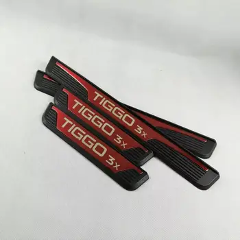 

for Car Styling Chery Tiggo 3x Accessories 2016 Steel Door Sill Trim Scuff Plates Door Pedal Cover Guard Car Sticker 4pcs 2017
