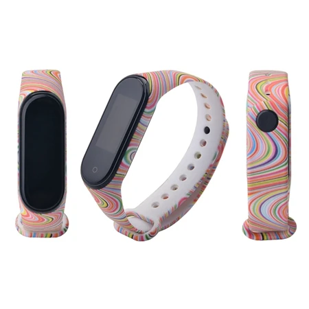 Colorful pattern Mi band 3 4 ремешок Камуфляжный силиконовый универсальный ремешок для Xiaomi mi Band 4 3 band 4 Band 3 браслет с мультяшным принтом из ТПУ - Цвет: Colorful pattern