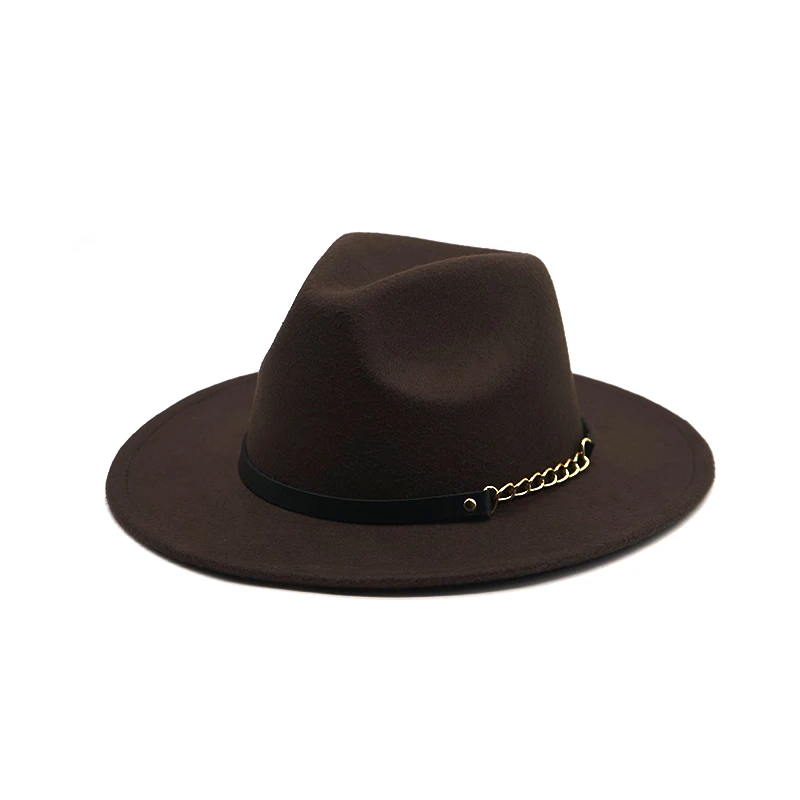 New fashion Winter Autumn Imitation Woolen Women Men Ladies Fedoras Top Jazz Hat European American Round Caps Bowler Hats tan fedora hat