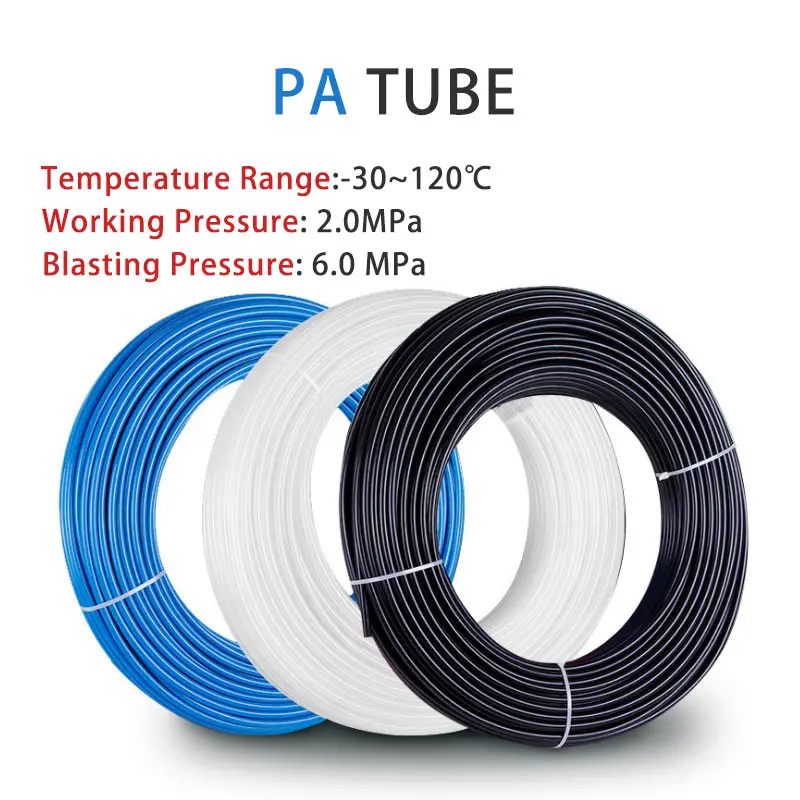 Mangueira de ar Pneumática od 10 12 14 16 mm id 2.5 7. Tubulação de Alta Pressão Pa6 da Tubulação Pa116 do Óleo de mm