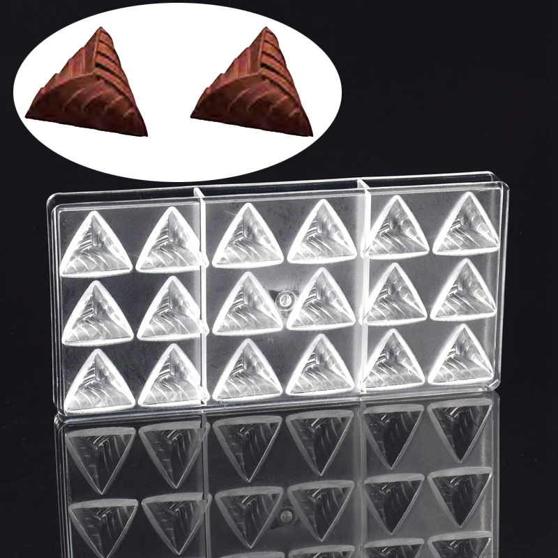 18 Cavity Chocolate Mold Triangular Pattern Child Candy Chunk Polycarbonate Mould Decoration Confectionery Baking Tray
