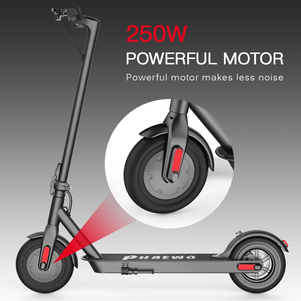  8.5IN Electric Scooter Foldable Commuting Scooter 264LB Loading 250W Motor Commuter Adults For Scho
