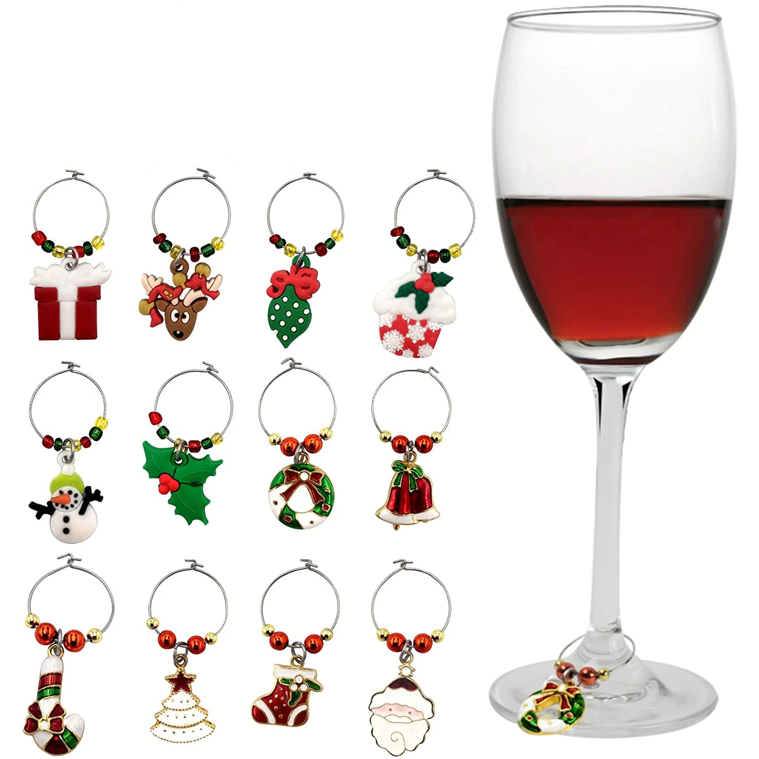 Wine Charms For Stem Glasses Golden Girl Gift Holiday Themed Glass Set Of 12 Wine Tasting Party Decoration - Accessories - AliExpress