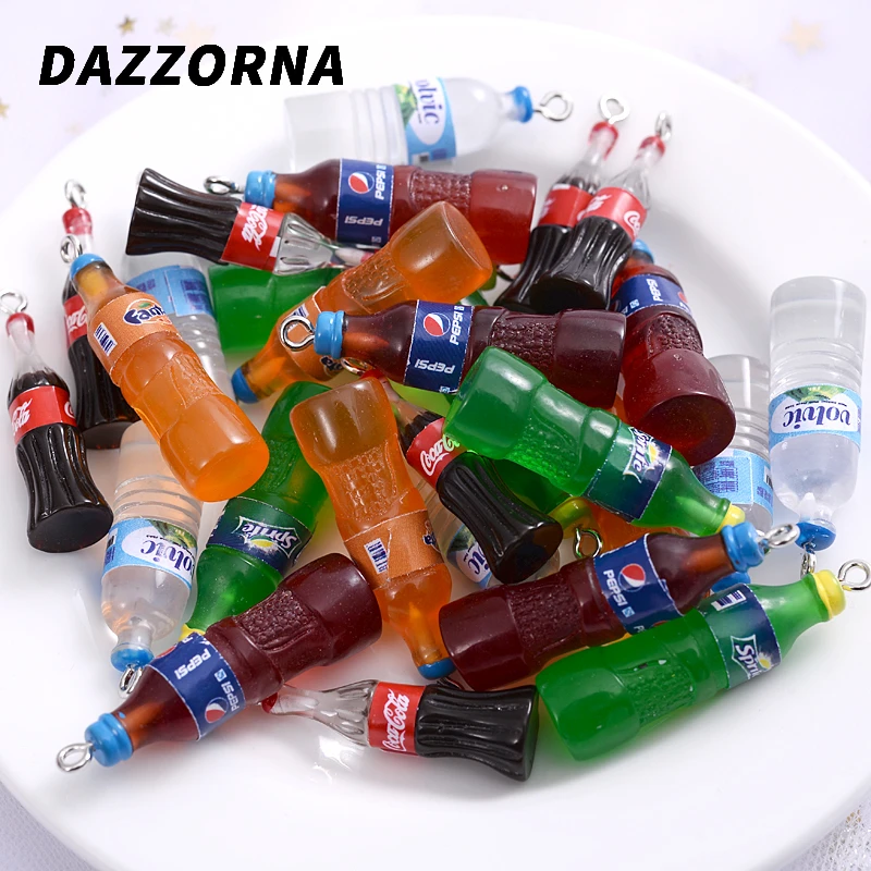 Cartoon Cute Drink Bottle Shape Acrylic Pendants Charm Pendants For Jewelry Makeing Diy Handmade Bracelet 5clors 10Pcs/Pack acrylic charms