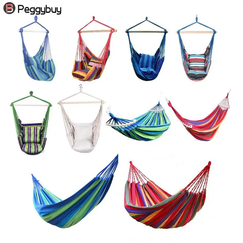 Hammock Chair Hanging Chair Swinging Indoor Outdoor Furniture Hammocks Canvas Dormitory Swing With 2 Pillows Hammock Camping Hammock Chair Hanging Chair Swinging Indoor Outdoor Furniture Hammocks Canvas Dormitory Swing With 2 Pillows Hammock Camping
