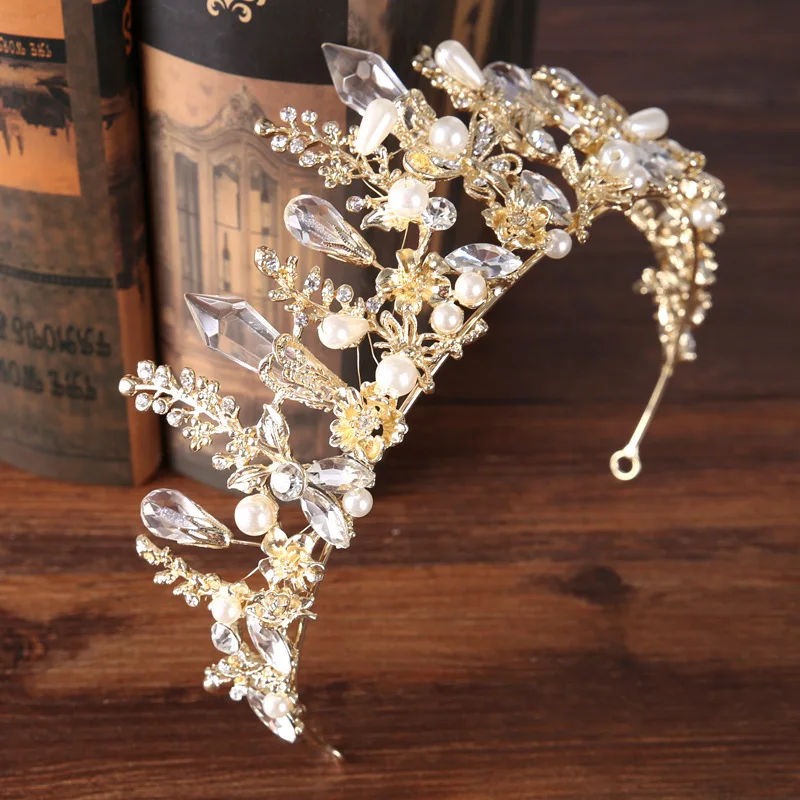 New Bride Headdress Baroque Golden Crown Princess Wedding Accessories Hair | Украшения и аксессуары