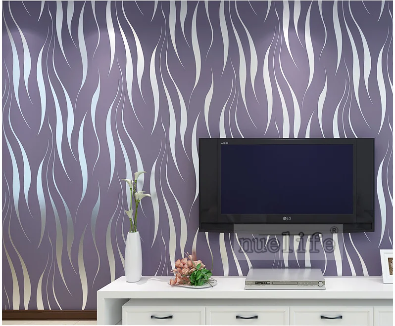 Simple modern gold striped wallpaper plain non-woven wallpaper living room modern minimalist bedroom solid color home wallpaper