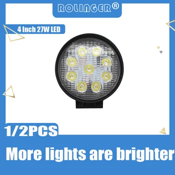 

4Inch 27W Pods Cube Driving Fog Lights Spot Flood Beam Off-Road LED Work Light Headlight Reverse Lamp UTV ATV Golf Cart 12V24V