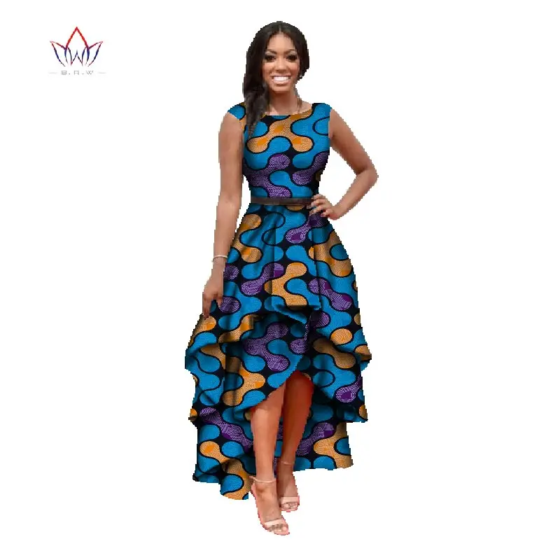В африканском стиле Одежда для женщин o-образным вырезом африканская вышивка Базен платье Дашики женщин Хлопковое платье в африканском стиле платье с принтом для девочек большие размеры WY447 - Цвет: 13