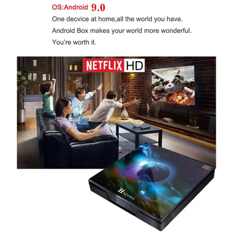 H10 Pro H603 Quad-core TV Box Android 9.0 Smart Bluetooth Set Top Box 4 32G Double Wifi 6K H.265 Media player H10 Pro H603 Quad-core TV Box Android 9.0 Smart Bluetooth Set Top Box 4 32G Double Wifi 6K H.265 Media player