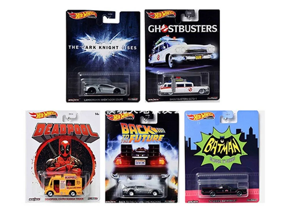 

Hot Wheels Cars Premium DMC55 BACK TO THE FUTURE TIME MACHINE Ghostbusters ECTO-1 Lamborghini 1/64 Diecast Model Toy Vechiles