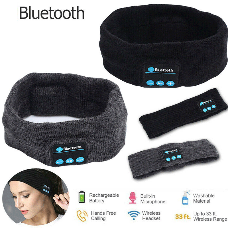 Беспроводные наушники Bluetooth спортивная повязка на голову Hifi наушники стерео гарнитура сна маска для глаз плеер с микрофоном