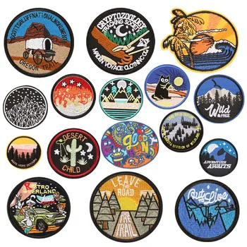 

Cartoon The Trail High Quality outdoor Embroidered Iron on patches For clothing country patch Badges Stickers Garment wholesale