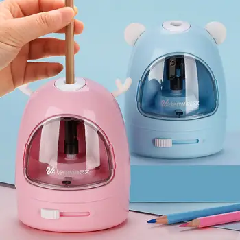

Cute Kawaii Pencil Sharpener Automatic Electric Stationery Colored Pencils Penknife For Student School Office Children Suppies