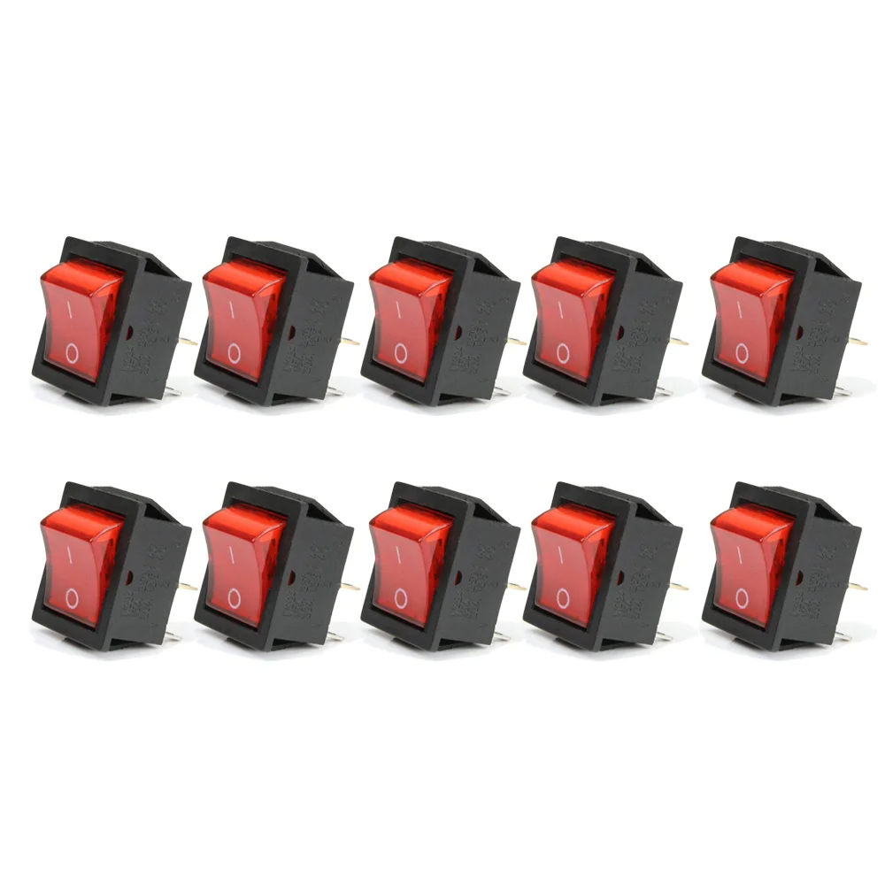 10 штк красная светильник 4 Pin DPST ON/OFF кулисный переключатель KCD4 15A/250V 20A/125V AC просто