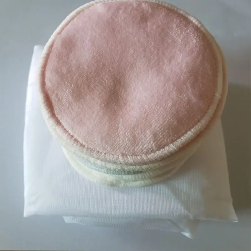 12 Pcs/set Bamboo Fiber Velvet Makeup Remover Pads with Laundry Bag Round Pad