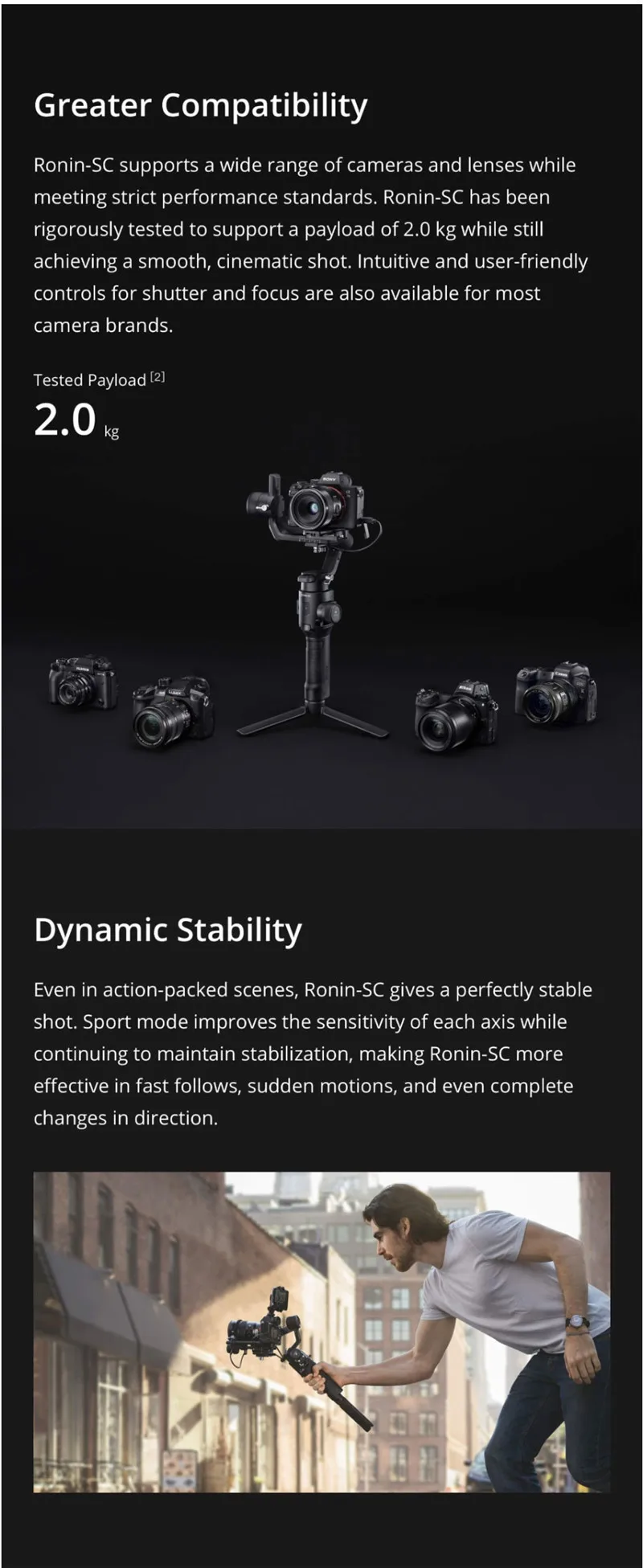 DJI Ronin SC 3-осевой портативный стабилизатор с шарнирным механизмом для беззеркальных легкий Камера Аксессуары для стабилизаторов фотокамер