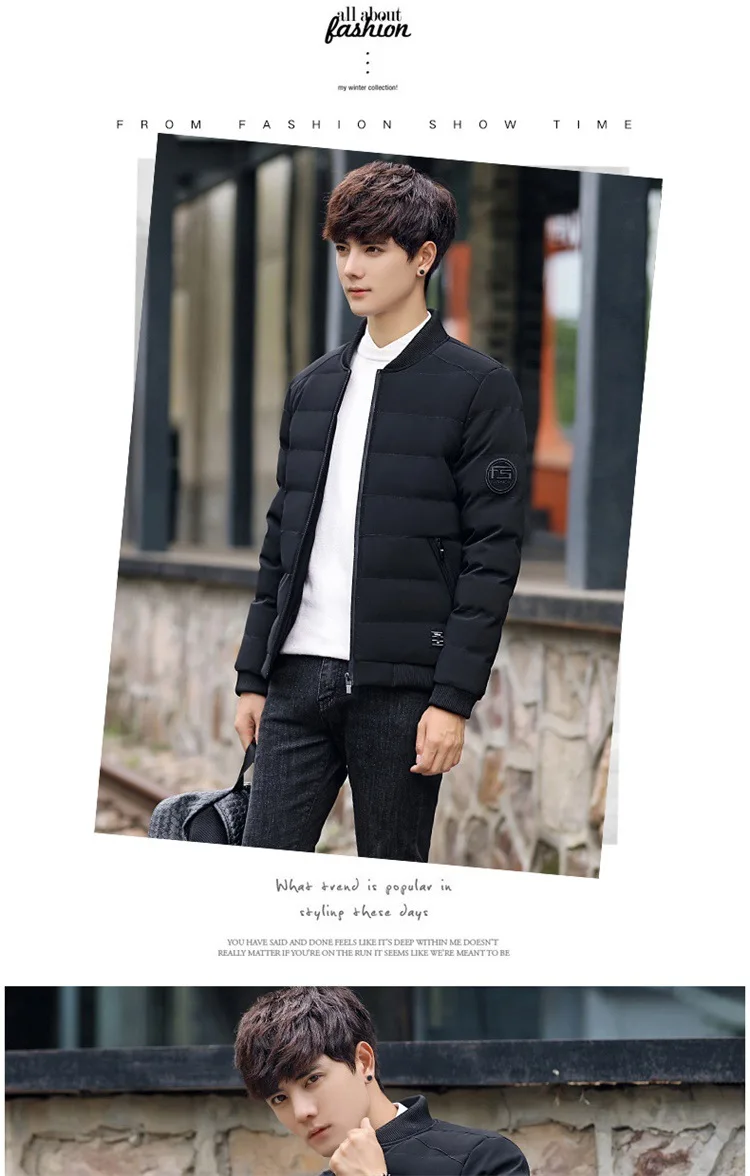Стиль хлопчатобумажная стеганая одежда мужское корейское зимнее пальто-стиль приталенный короткий пуховик хлопковая стеганая Одежда Красивая Ca